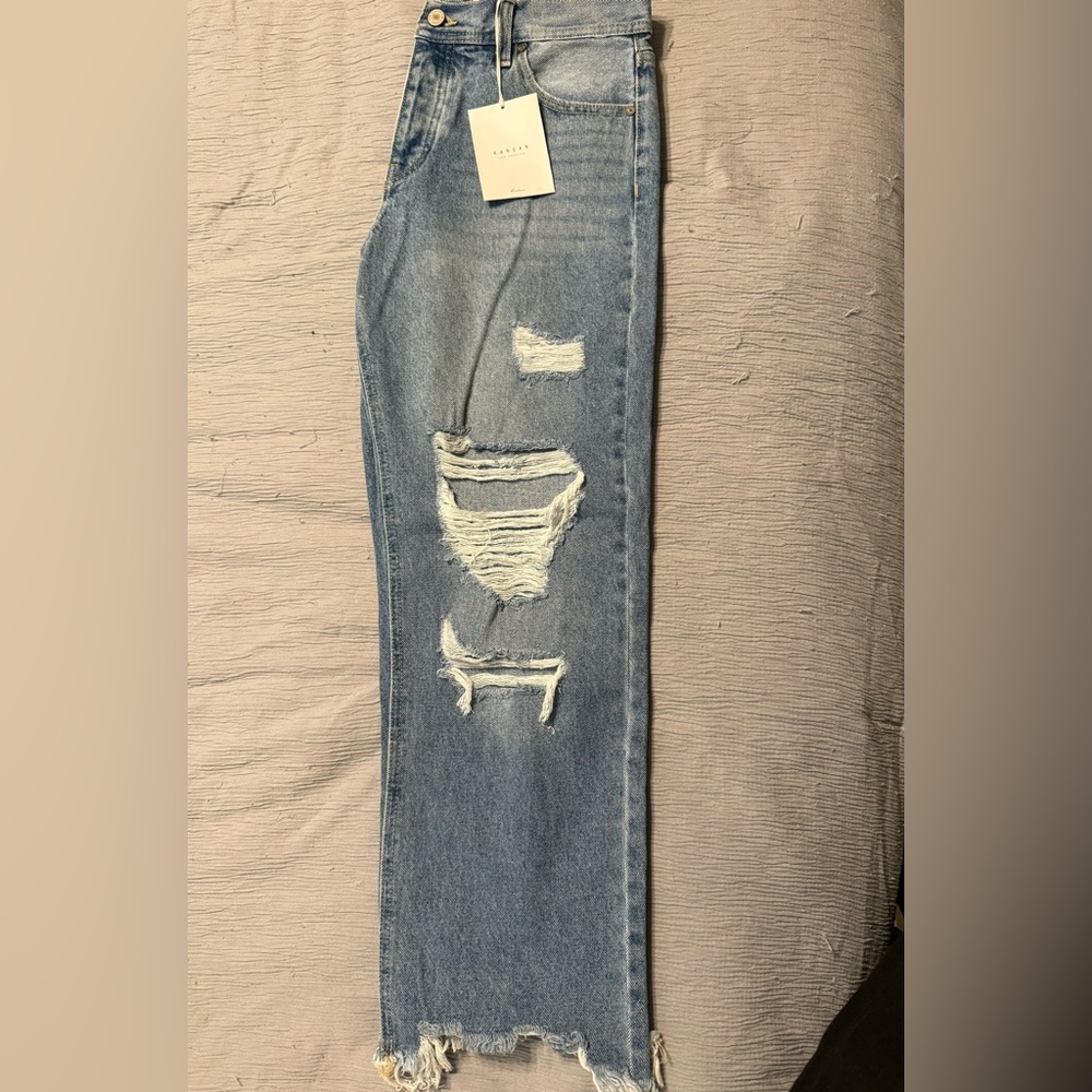 KanCan Jeans.  Size 7.  Distressed brand new.  Cropped with button fly.